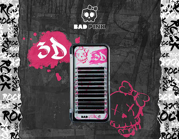 CILIOS 3D TAMANHO D-0.07 MIX 9 AO 14 BAD PINK