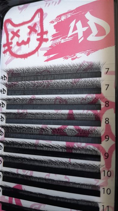CILIOS 4D TAMANHO M-0.07 MIX 7 AO 12  BAD PINK