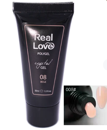 POLYGEL REAL LOVE CRYSTAL GEL 08 BEGE 30ML