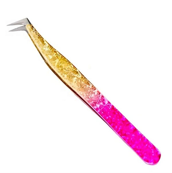 PINÇA CURVA ROSA DOURADO MEY (RETA CURTA)