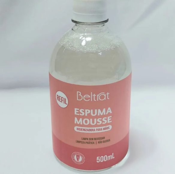 REFIL ESPUMA MOUSSE HIGIENIZADORA PARA MÃOS BELTRAT 500ML