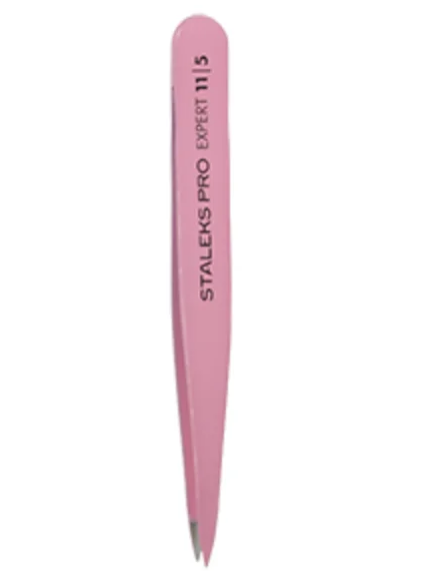 PINÇA DE SOBRANCELHA STALEKS PRO - TE-11-5- ROSA - SERIE EXPERT - PONTA FINA