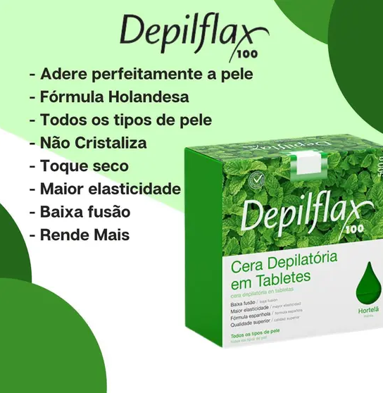CERA QUENTE DEPILFLAX HORTELA 500G