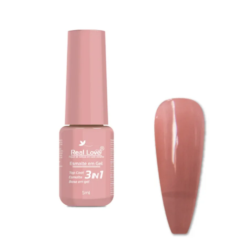 ESMALTE EM GEL Nº010 3 EM 1 BASE/ESMALTE/TOP COAT REAL LOVE 5ML