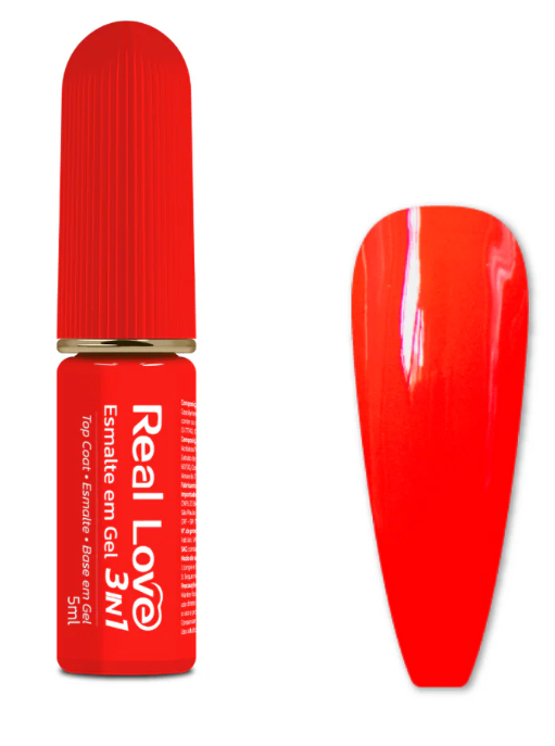 ESMALTE EM GEL Nº047 3 EM 1 BASE/ESMALTE/TOP COAT REAL LOVE 5ML