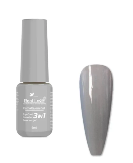 ESMALTE EM GEL Nº027 3 EM 1 BASE/ESMALTE/TOP COAT REAL LOVE 5ML
