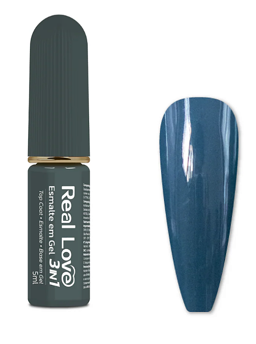 ESMALTE EM GEL Nº056 3 EM 1 BASE/ESMALTE/TOP COAT REAL LOVE 5ML