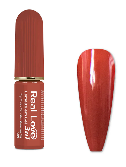 ESMALTE EM GEL Nº046 3 EM 1 BASE/ESMALTE/TOP COAT REAL LOVE 5ML