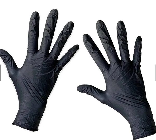 LUVA NITRILICA PRETO EMBALADO EM PAR TAM. M PLIN