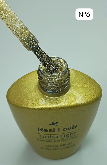 ESMALTE EM GEL TOM HOLOGRÁFICO Nº06 REAL LOVE 10ML