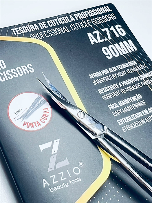 TESOURA PROFISSIONAL PARA CUTÍCULA AZZIO - AZ.716 90MM