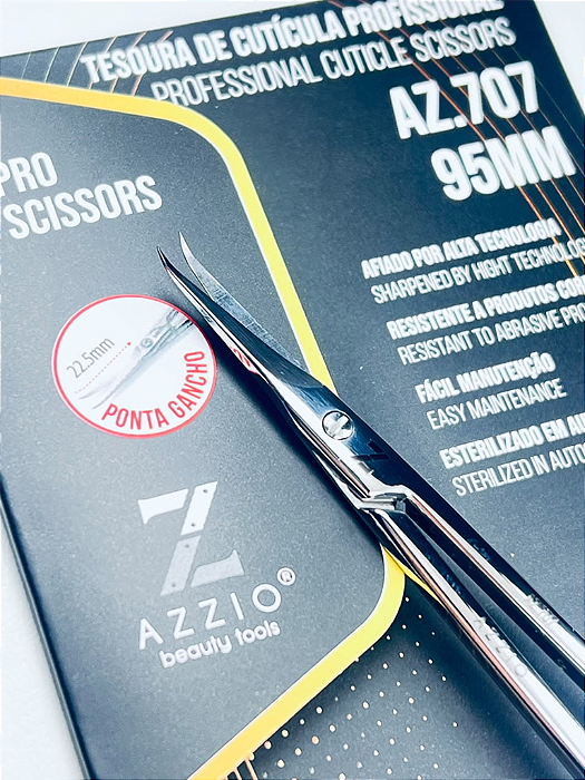 TESOURA PROFISSIONAL PARA CUTÍCULA AZZIO - AZ.707 95MM