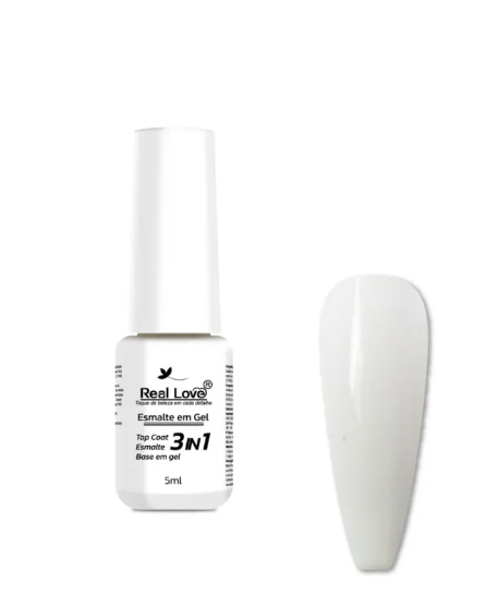 ESMALTE EM GEL Nº01 3 EM 1 BASE/ESMALTE/TOP COAT REAL LOVE 5ML