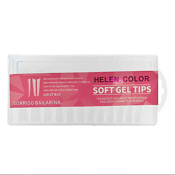 SOFT GEL TIPS SORRISO BAILARINA 240 PÇS HELEN COLOR