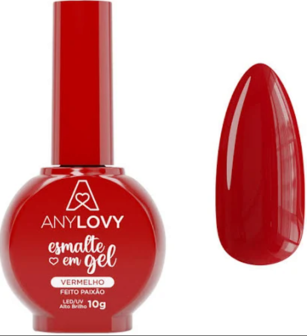 ESMALTE GEL VERMELHO FEITO PAIXAO ANYLOVY 10G