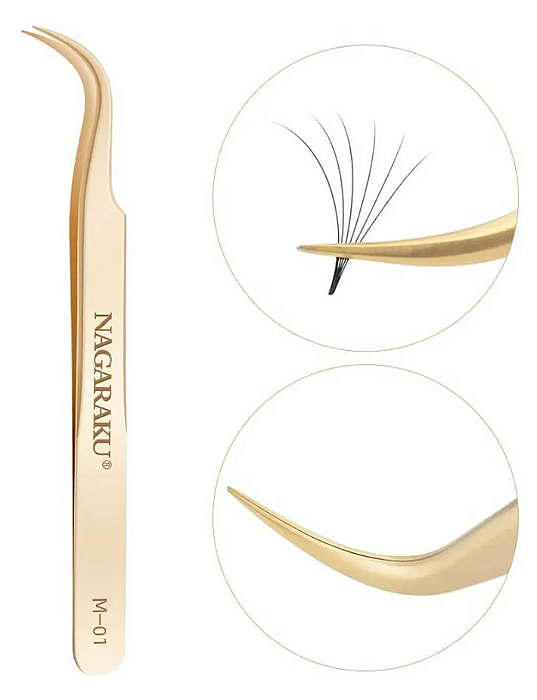 PINÇA PARA CILIOS NAGARAKU DOURADA M-01