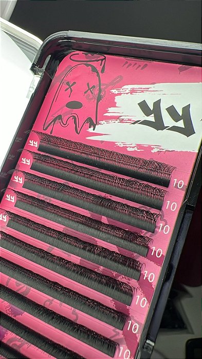 CILIOS YY CURVATURA "D" ESPESSURA 0.07 10MM BAD PINK