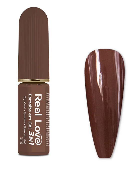 ESMALTE EM GEL Nº 042 3 EM 1 BASE/ESMALTE/TOP COAT REAL LOVE 5ML