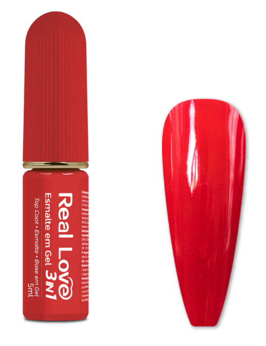 ESMALTE EM GEL Nº 049 3 EM 1 BASE/ESMALTE/TOP COAT REAL LOVE 5ML