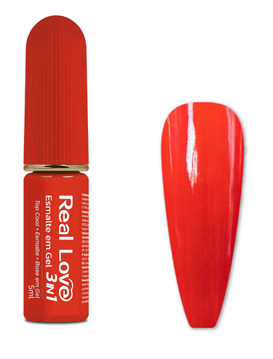 ESMALTE EM GEL Nº 048 3 EM 1 BASE/ESMALTE/TOP COAT REAL LOVE 5ML