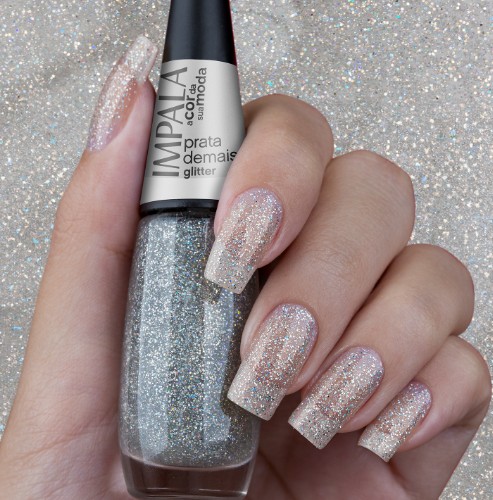 ESMALTE IMPALA PRATA DEMAIS GLITTER