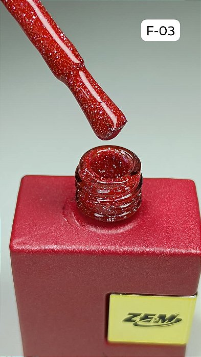 ESMALTE EM GEL COLEÇÃO F N°03 GLITTER 15 ML ZEM