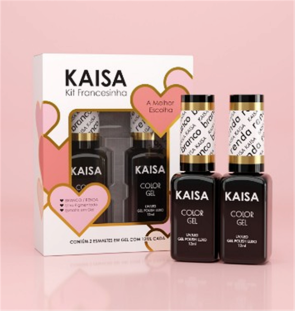 KIT ESMALTE EM GEL KIT FRANCESINHA BRANCO / RENDA KAISA