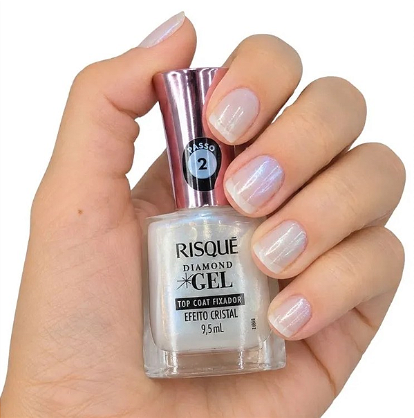 RISQUE DIAMOND GEL TOP COAT FIXADOR EFEITO CRISTAL 9,5ML