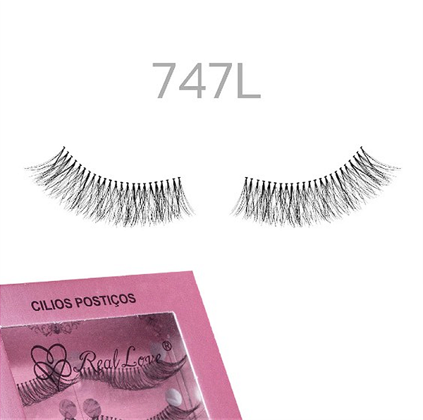 CILIOS POSTIÇOS EFEITO NATURAL 747L 10 PARES REAL LOVE