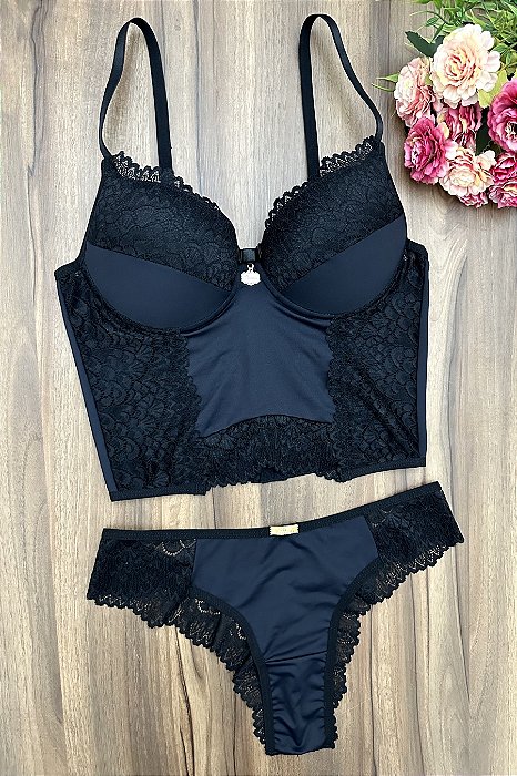 CONJUNTO CROPPED EM RENDA (Tamanho M)