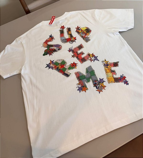 Camiseta Supreme Patchwork White PRONTA ENTREGA