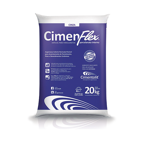 Argamassa Cimenflex porcelanato interno 20kg CIMENTOLIT