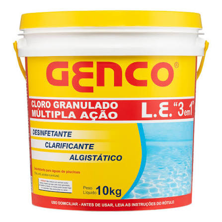 GENCO CLORO GRANULADO L.E. 3X1 MULT.AÇÃO 10KGS