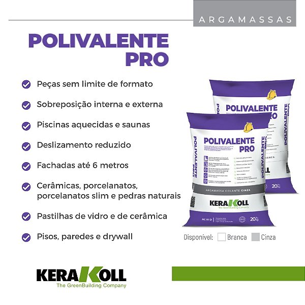 Argamassa Polivalente Pro Cinza Ac3 Cinza - 20kg - Kerakoll