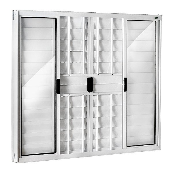 Veneziana 6 folhas com grade 100x150 - Branco - Esquadrisul