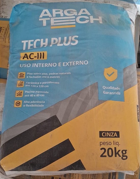 ARGATECH ARG. (AC3) - EXTRA - CINZA 20KG(TECHPLUS)