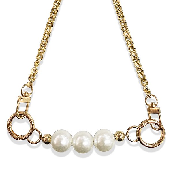 Alça de Bolsa C/PÉROLAS RO.152415 DOURADO