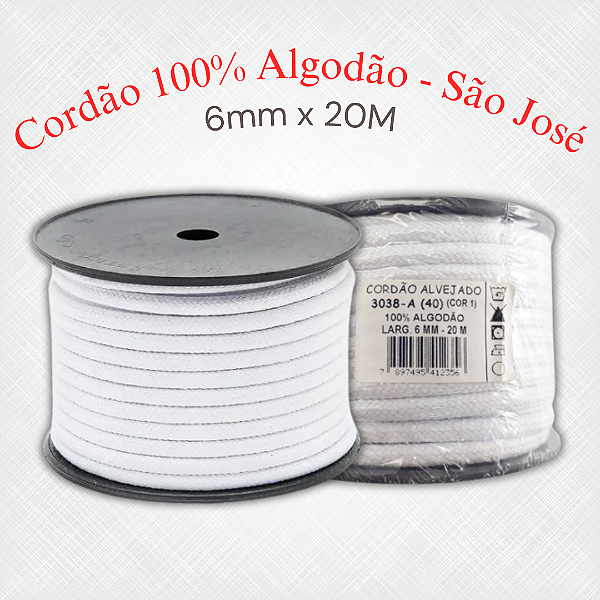 Cordão 100% Algodão São José 3038 - 6mm x 20M