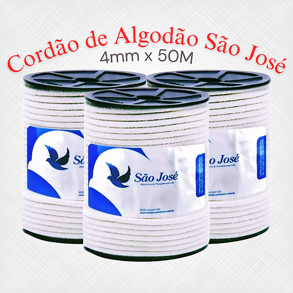 Cordão 100% Algodão São José 3036 - 4mm x 50M