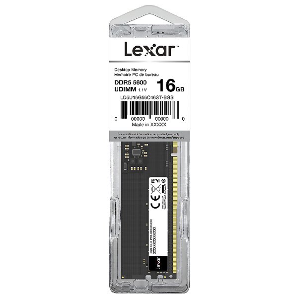 Memória RAM Lexar DDR5 16GB 5600MHz - Performance Superior para Seu Computador