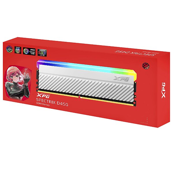 Memória RAM ADATA XPG Spectrix D45G DDR4 8GB 3200MHz RGB - Branco