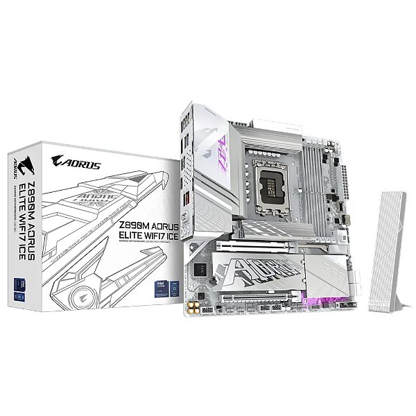 Placa Mãe Gigabyte Z890M AORUS Elite Wi-Fi 7 Ice Socket LGA 1851 / DDR5