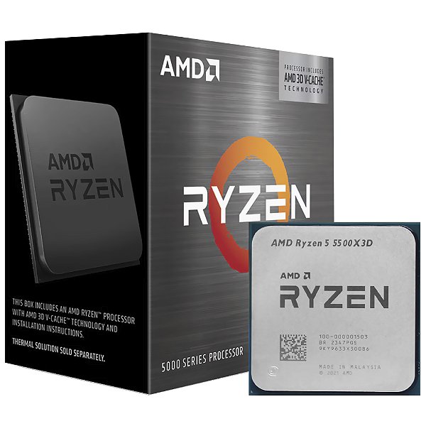 Processador AMD Ryzen 5 5500X3D - Desempenho Superior para Gamers e Profissionais