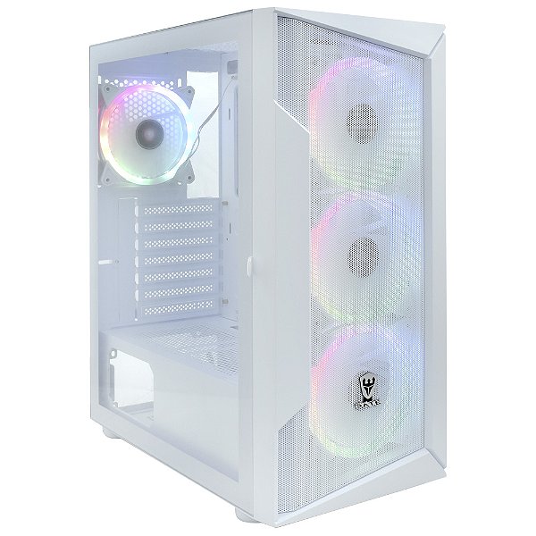 Gabinete Gamer Satellite K8872 ATX com 4 Coolers e ARGB - Branco