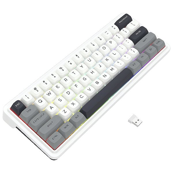 Teclado Gamer Mecânico Redragon K722WGP-RGB-PRO Ironguard USB / RGB / Inglês - Branco