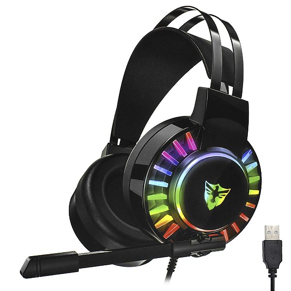 Headset Gamer Satellite AE-306 RGB - Com Fio Preto