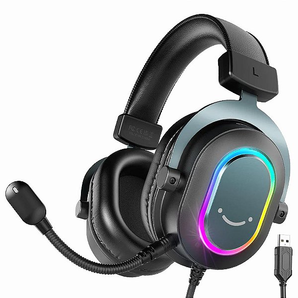 Fone Gamer Fifine H6 Ampligame RGB - Com Fio - Preto