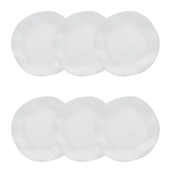 Jogo de 6 Pratos Fundos 22,5 Cm Ryo White