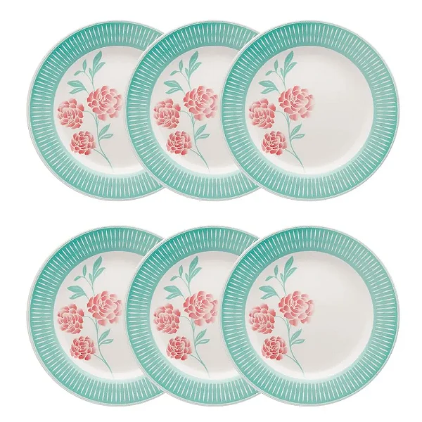 Jogo de 6 Pratos Rasos 24 Cm Donna Bloom