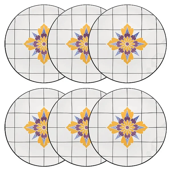 Jogo de 6 Pratos Rasos 28 Cm Coup Grid